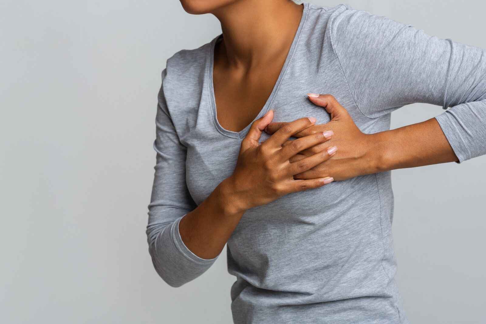 Symptoms of heart palpitations include irregular heartbeat, chest pounding, and heart fluttering.