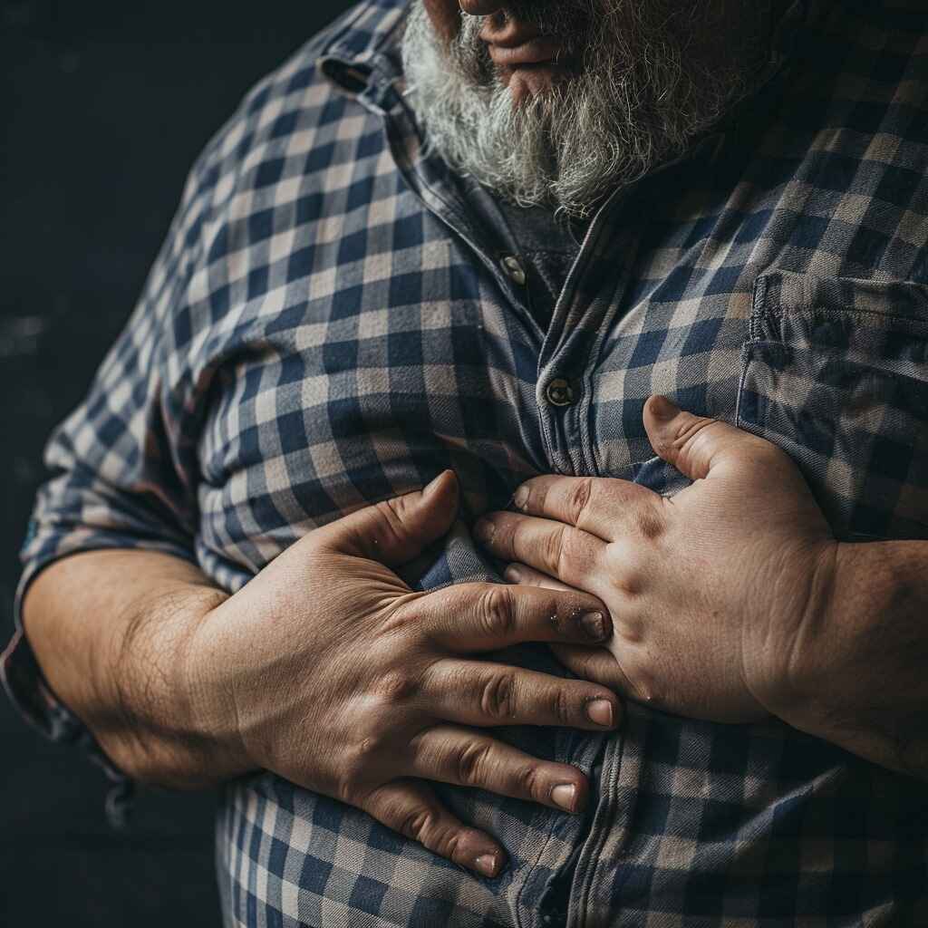 Symptoms of chest pain including sharp, dull, and radiating pain.
