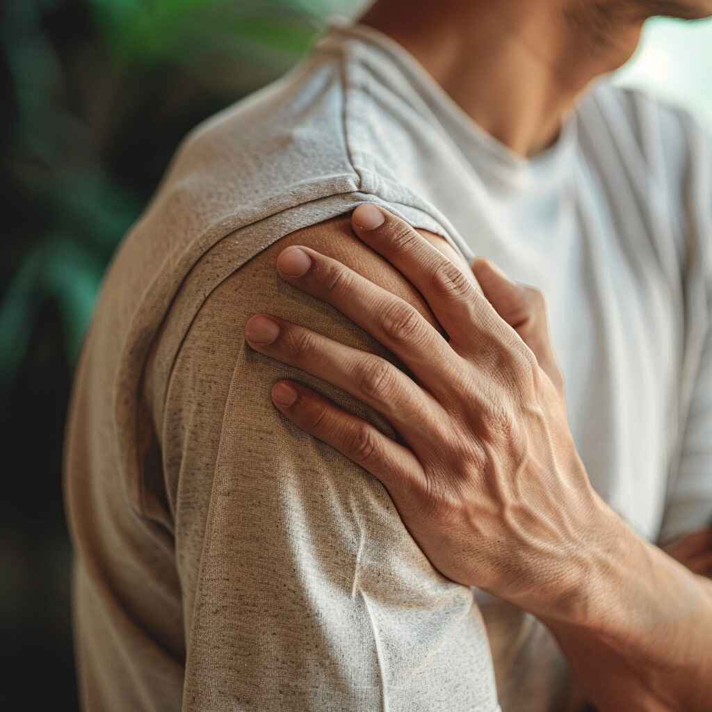 Recognizing shoulder pain symptoms, including rotator cuff injury, frozen shoulder, bursitis, and shoulder impingement.